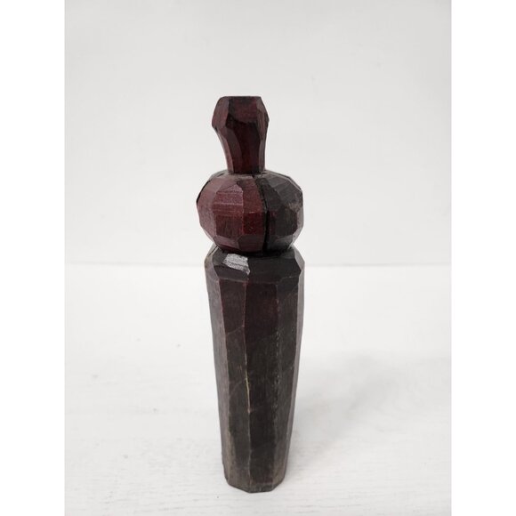 Vintage Hand Carved Solid Wood Tiki Head Statue Totem Pole Jamaican Folk Art - Picture 6 of 10